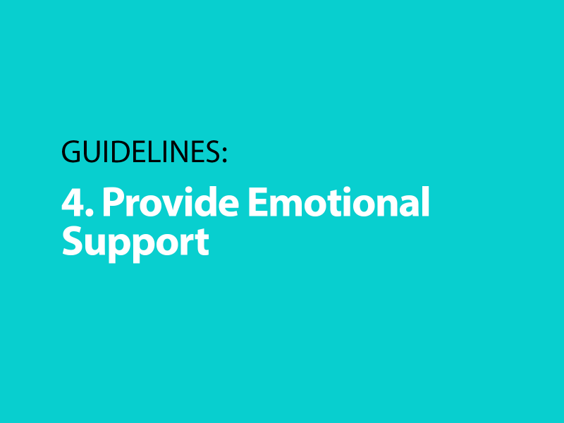 Guidelines: 4. Provide Emotional Support Guidelines: 4. Provide Emotional Support